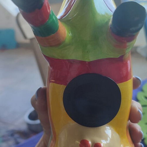 Painted cow-shaped piggy bank from Mexico like new