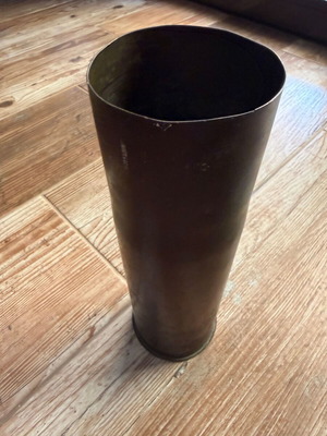 American 75mm M5A1 Artillery Cartridge Case WWII 1945 B.B.Co.