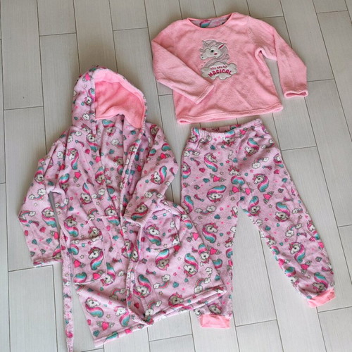 Warm fleece set for girls size 8/10 like new, pink
