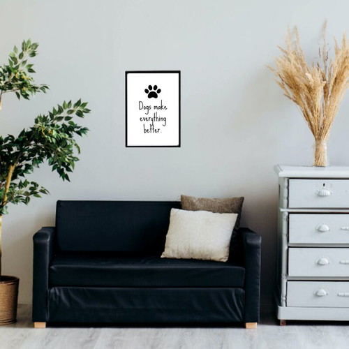 Framed print for dog lovers with black frame 31x22 cm made to order
