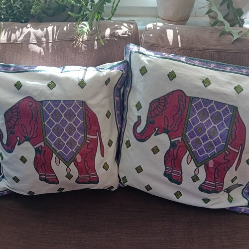 Cotton embroidered sofa pillowcases 45×45 cm new, set of 2