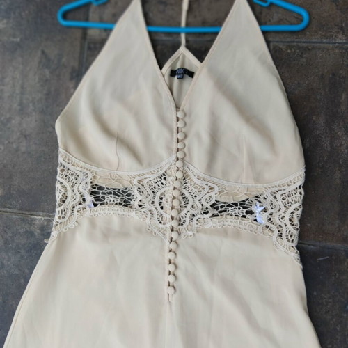 Jarlo London maxi dress beige like new, size M UK 12