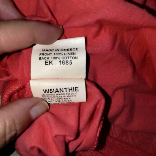 Edward Jeans Coral Top like new, size S, 100% linen and cotton