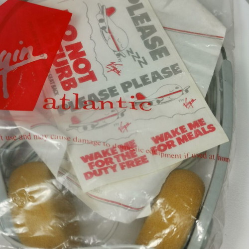 Vintage Virgin airline headphones used
