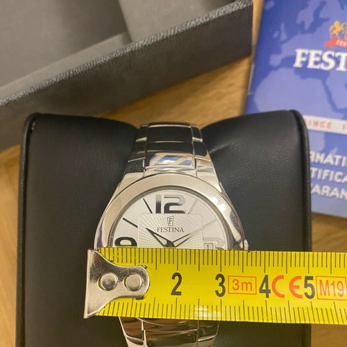 Festina Classic 36mm watch new, unisex, white and silver