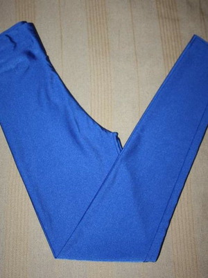 Blue shiny high-waisted leggings new, size S