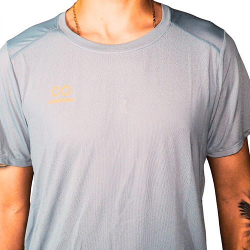 Legendary T-shirt gray size L new, nylon-spandex blend