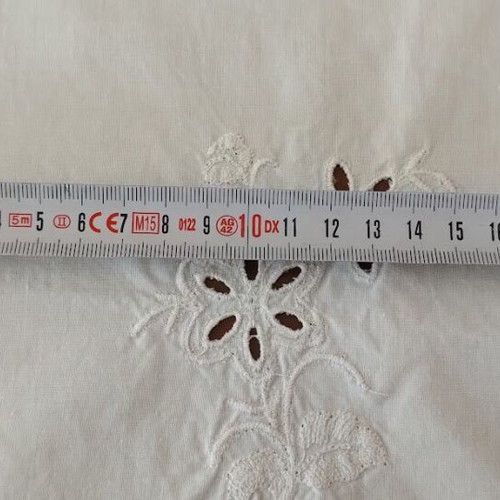 Cutwork doilies used, set of 3, white cotton
