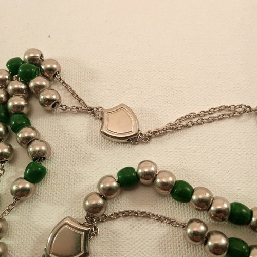 Collectible Kompologia Agrotiki Trapeza ATE 22 cm new, green with silver beads
