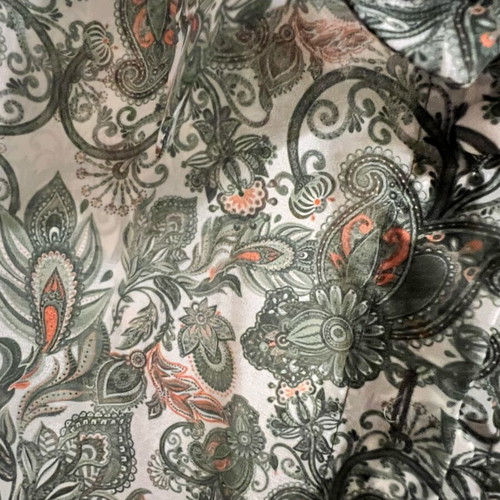 Vassia Kostara Boho shirt new, green with paisley print