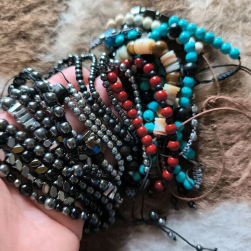Bracelets with semi-precious stones new, handmade