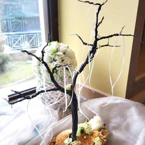 Handmade decorative tree like new wire art with stone base