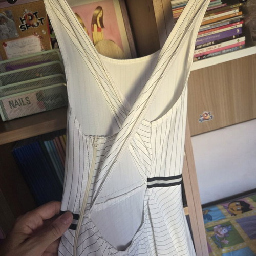Summer dress Mini Raxevsky like new, cross back straps, black and white