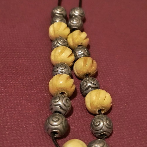 Handmade worry beads with ram horn like new