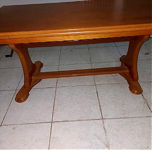 Τραπέζι σαλονιού ξύλινο 120χ60χ70cm ανυψώνεται με μανιβελα. επεκτείνεται 20+20cm και στις 2 πλευρές