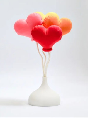 Heart-shaped decorative balloons made to order, set of 4 with base