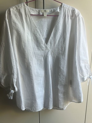H&M White Oversized Cotton Shirt Medium Like New