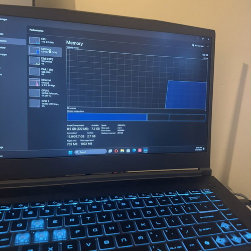 MSI Slim15 BV13E Laptop Intel i7 13th Gen, Nvidia 4050, 16GB RAM, 500GB SSD