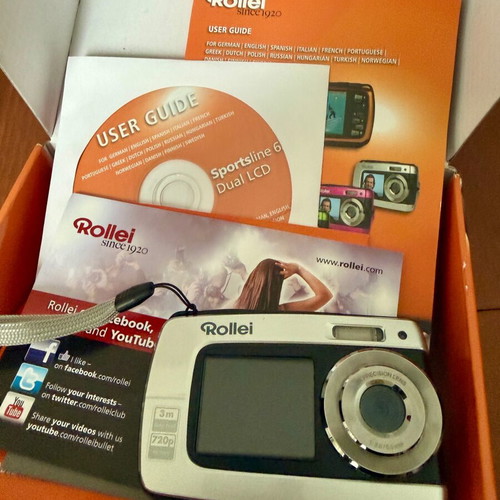 Rollei Sportsline 62 Dual Orange digital camera like new, waterproof 3m