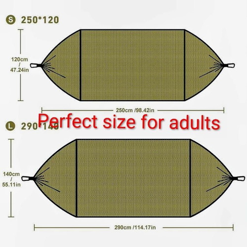 Hammock compact lightweight durable with mosquito net in olive green