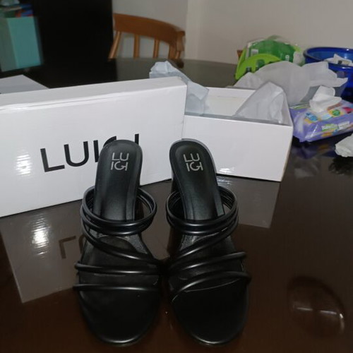 Luigi black mules size 41 with box