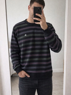 Dur αυθεντική λεπτή πλεκτή μπλούζα πολύχρωμη, καινούργια, μέγεθος Large