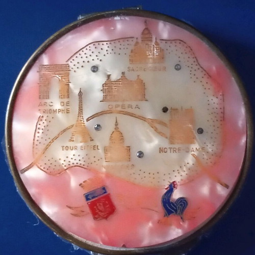 Vintage powder box used with Paris map design