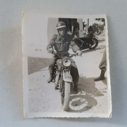 Photograph of Greek Army Motorcyclist used, good condition