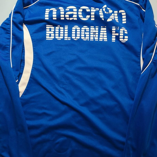 Bologna FC Macron Long-Sleeve Training Shirt used, size L, royal blue