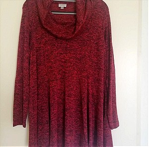 Avenue Κόκκινο-μαύρο μελανζέ μπλουζοφόρεμα size US18-20 (plus size)