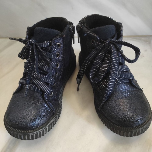 IQ Shoes girls' boots size 27 like new, black and blue, leather insole
