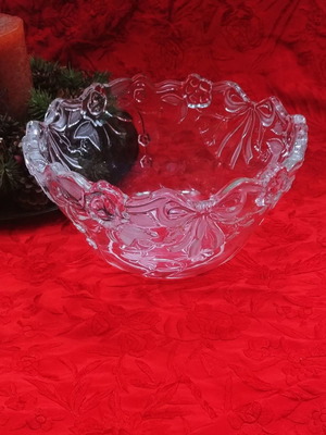 Walther Glas Angelique bowl new, crystal with bow and rose design
