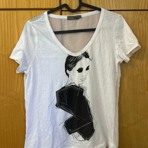 Toi&Moi cotton short-sleeve blouse like new, black and white, size S