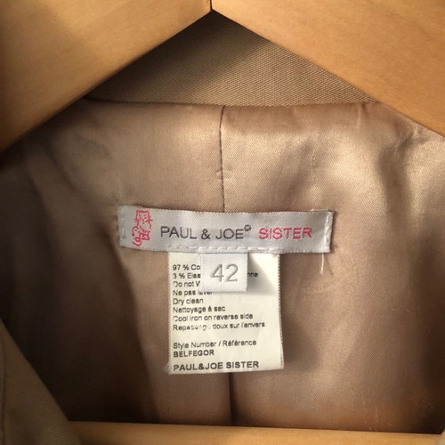 Paul & Joe Sister cotton gabardine coat used, beige size 42