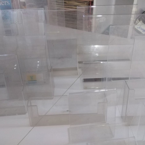 Plexiglass stands for prints and signs used, pack of 31 pieces