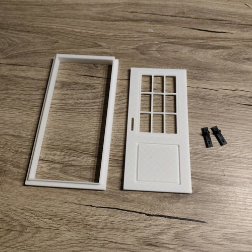 White door for models and diorama new with frame and locks