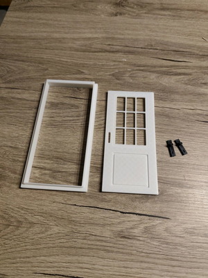 White door for models and diorama new with frame and locks
