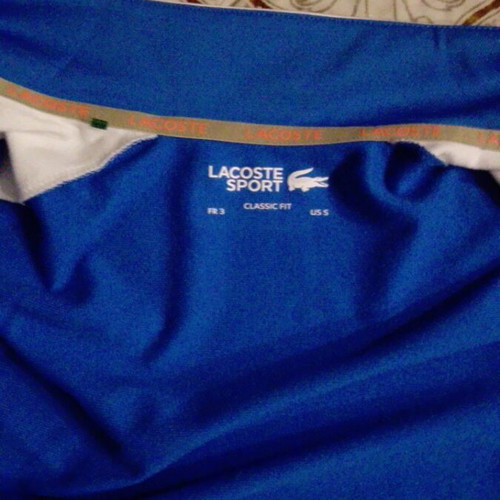 Lacoste jacket used, small, blue and white