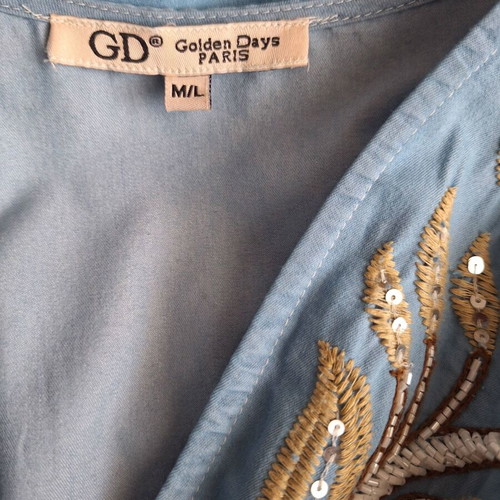 Indian dress in denim shade with embroidery, new, size L