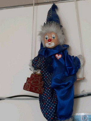 Κλόουν μεταχειρισμένος γερμανικός κρεμαστός για κουκλοθέατρο ή μπιμπελό