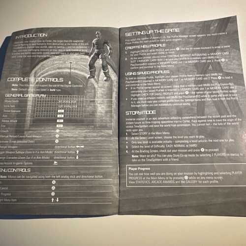TimeSplitters book for PS2 like new