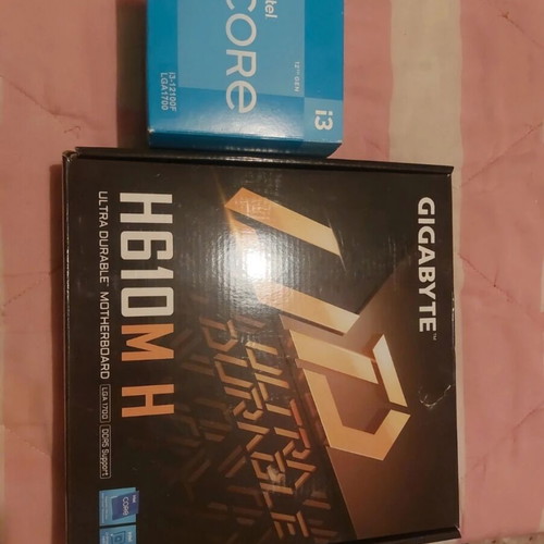 Gigabyte H610M H motherboard with Intel Core i3-12100F processor