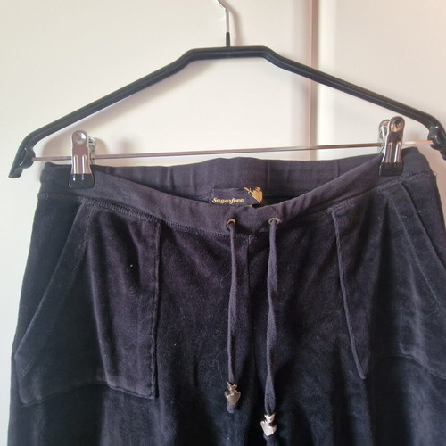 SugarFree black velour sweatpants, size M