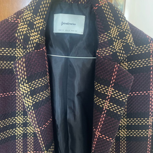 Stradivarius checked coat small size, like new