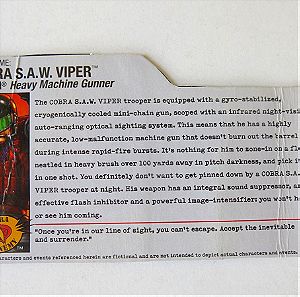 GI Joe "S.A.W. - Viper" (DTC - Direct to Consumer) (2005) Card
