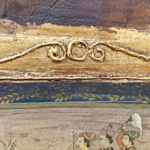 Wooden painting used 35x38cm with Indian silk screen and gold leaf