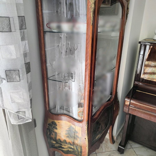 Vernis Martin display cabinet used, handmade vintage