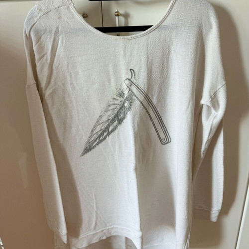 Nidodileda blouse used, white and beige, one size