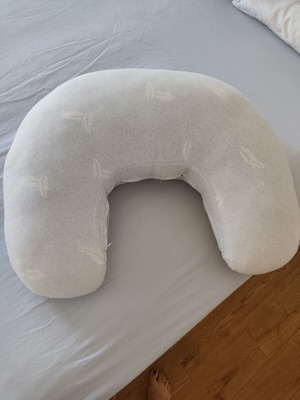 Anatomic nursing pillow with removable cotton cover