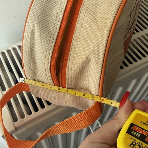 Large zipper travel toiletries pouch H&M like new, beige and orange